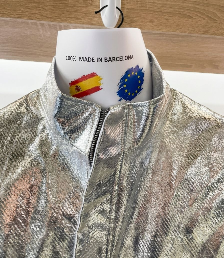 Close-up of aluminized technical textile manufactured by Hilaturas Arnau in Spain